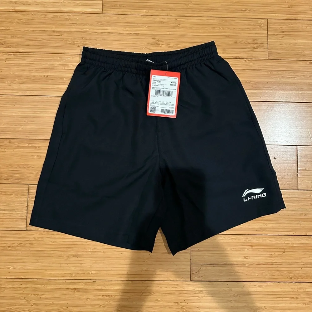 Li-Ning Youth Black Athletic Shorts Size 150 New With Tags